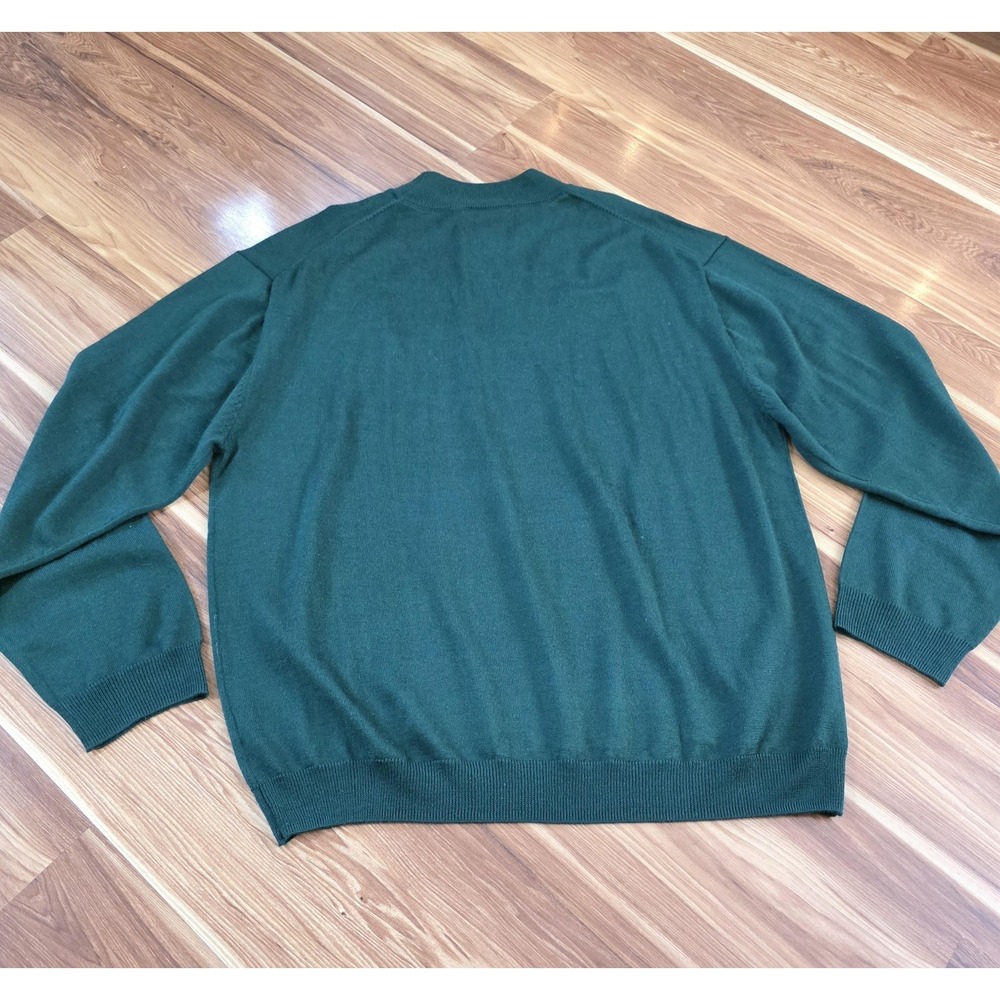 Kenneth Cole Sweater Mens Big & Tall 4XLT Green Mock Neck Wool Blend Pullover - Picture 6 of 7